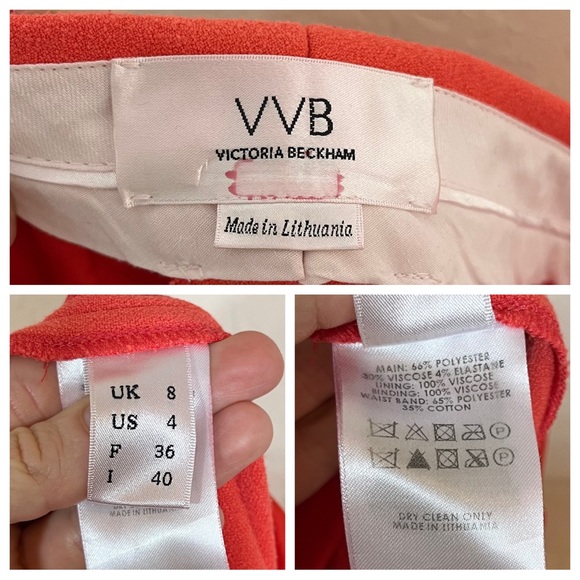 VVB Victoria Beckham High Waist Flared Leg Trouser Pants Size US 4 - Picture 13 of 14